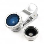 Wholesale Universal Cell Phone Selfie Clip lens 3 in 1 (Silver)